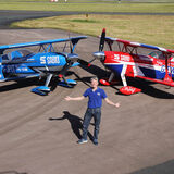 Stunt pilot Rich Goodwin with his Pitts special planes Gloucester Airport corporate PR photography by Thousand Word Media Gloucestershire photographer