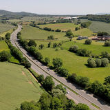 The M50 motorway in Gloucestershire drone photography by Thousand Word Media Gloucester