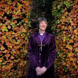 The Bishop of Gloucester in her garden editorial feature portrait by Thousand Word Media Gloucestershire.