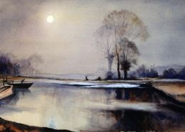 Interpretation-Dusk on the Lake