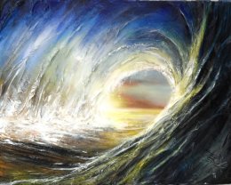 Sunset through the wave