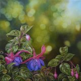 A Prelude to Autumn Flower Painting of Fuchsia