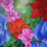 Harmony Garden Flowers Oil Painting