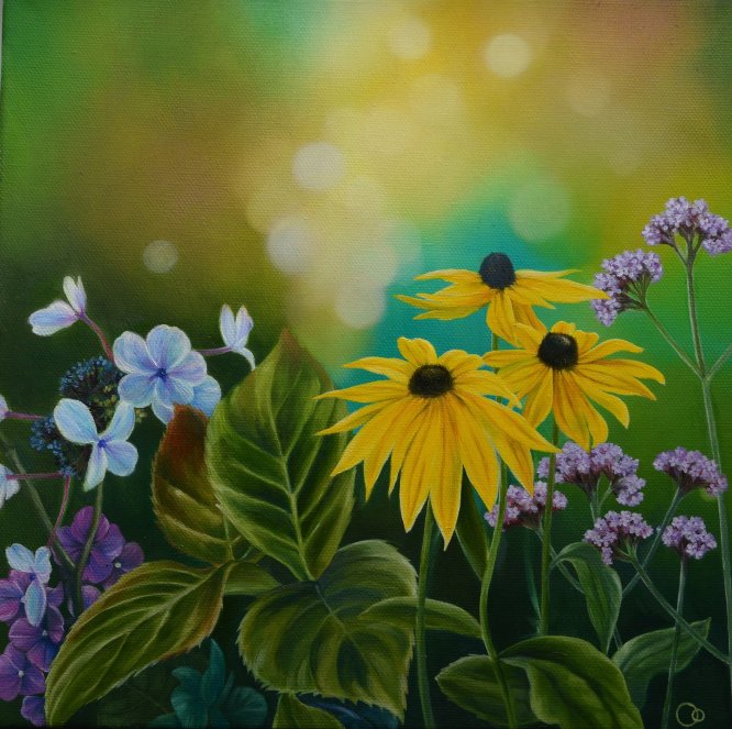 Late Summer Blooms Flower Oil Painting