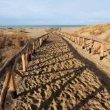 The wide stretch of free beach at Marina di Vecchiano