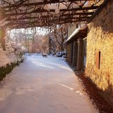 The Easthouse patio under snow
