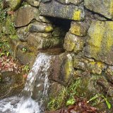 Gushing water from the font