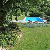 View of the pool from the old cottage window