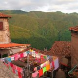 Tightly-packed village houses at Tereglio