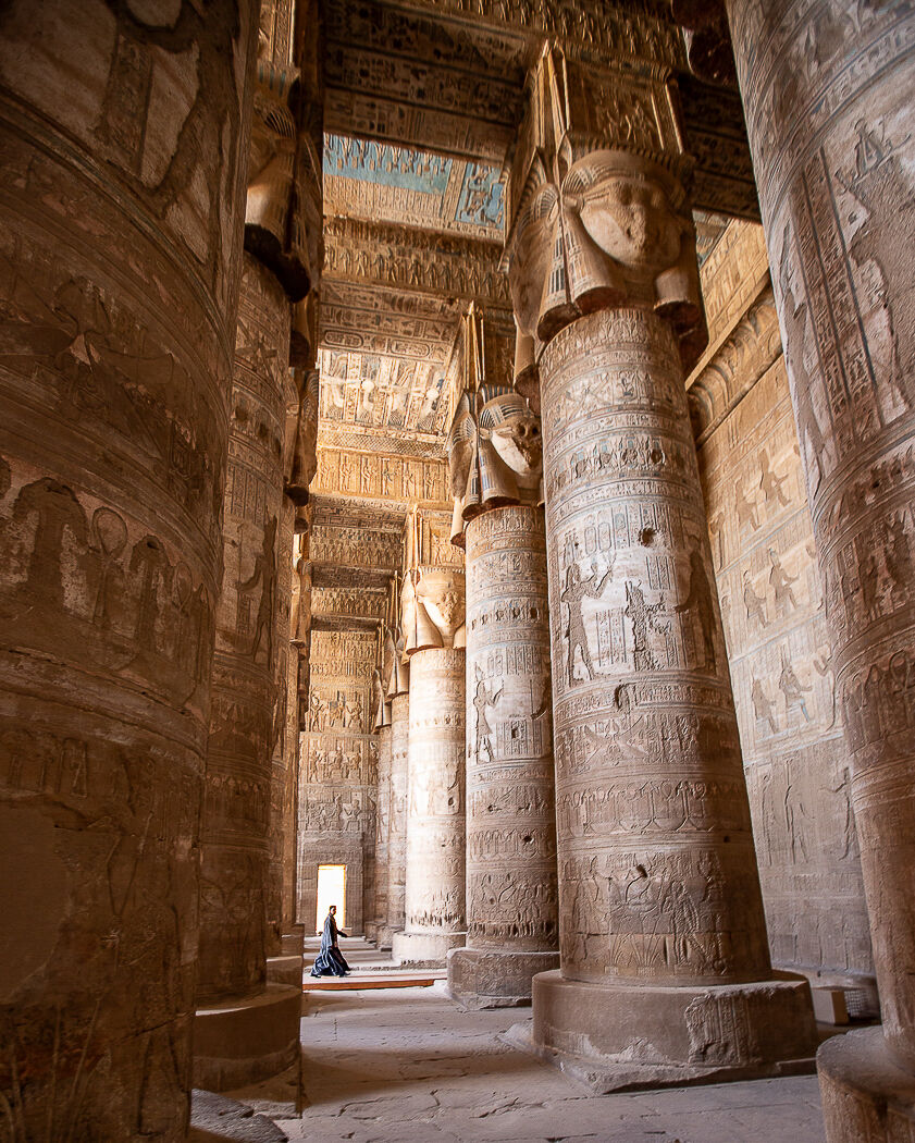 An Egyptian priest hurries to prayers