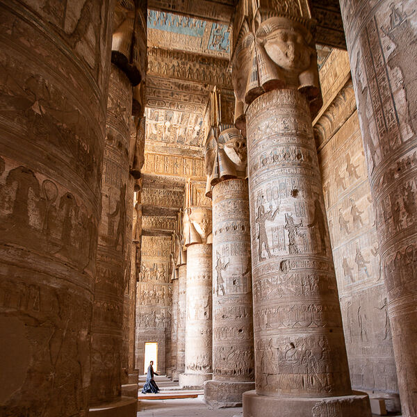 An Egyptian priest hurries to prayers
