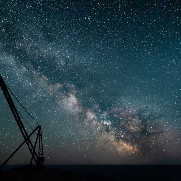Milky Way over the Red Crane at Portland Bill