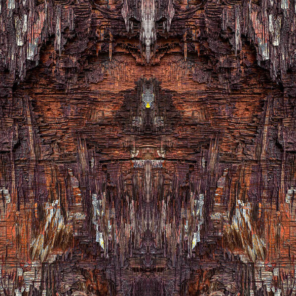 Turin Shroud in wood abstract