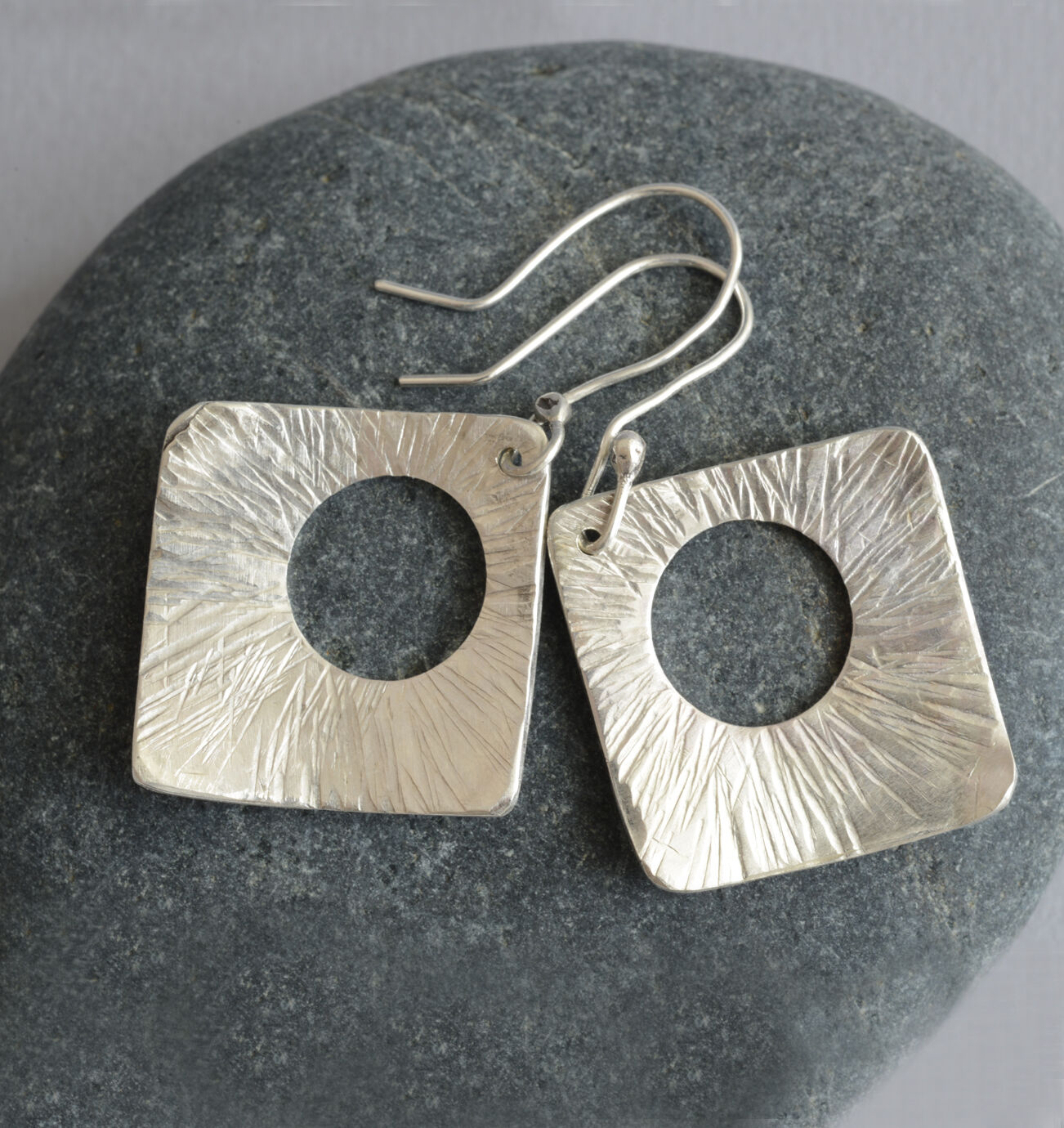 E18011 - Forged square silver with offset hole