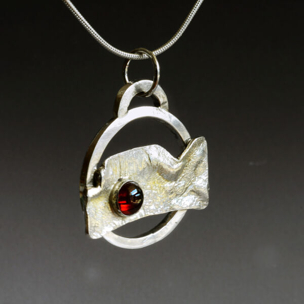 N18031 - Original design - Stylized fish form with garnet eye