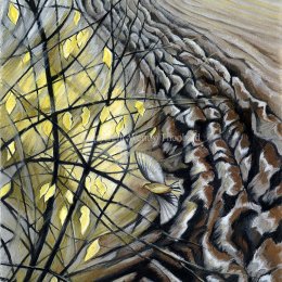 Yellow hammer and ploughed field
