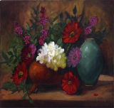 Turquoise Vase and Flowers - Jackie King