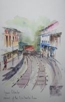 Awaiting the Urubamba train, Aguas Caliente, Peru