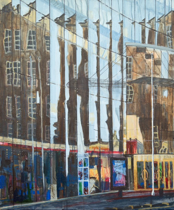 Building-Reflections---On-the-Festival-Theatre,-Edinburgh-5