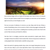 Copy for the Great Outdoors Text promoting the great outdoors for Bradshaw Taylor with an image of countryside in dramatic sunlight.