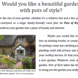 A4 Leaflet for Garden Designer Copy forming part of a leaflet promoting a garden designer, written by Andrew Baskott, Freelance Copywriter