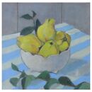 Quinces with striped cloth