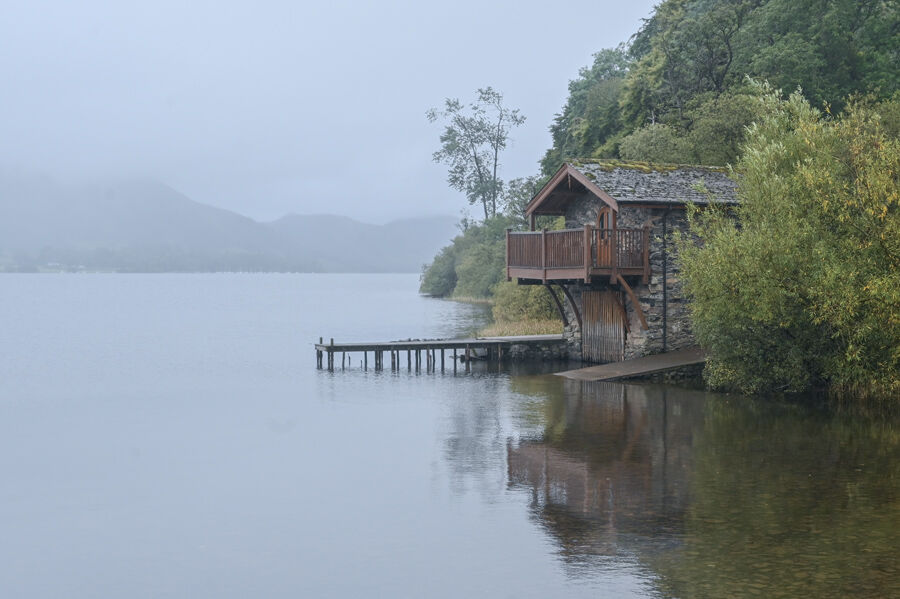 Boathouse in the Mist