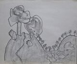 Burrough Hill 4, crayon on paper, 64 x 76 cm, 1978. £950.