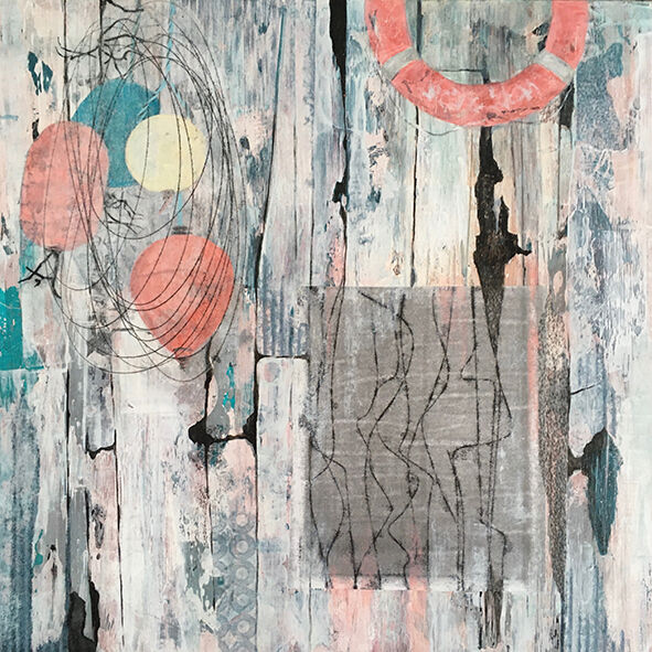 'At home by the sea', Acrylic on board, 12" x12", SOLD
