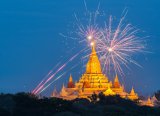 Fireworks Ananda Temple Bagan