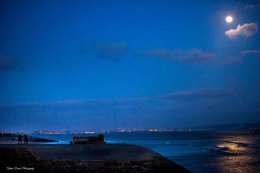 Burryport Harbour at night