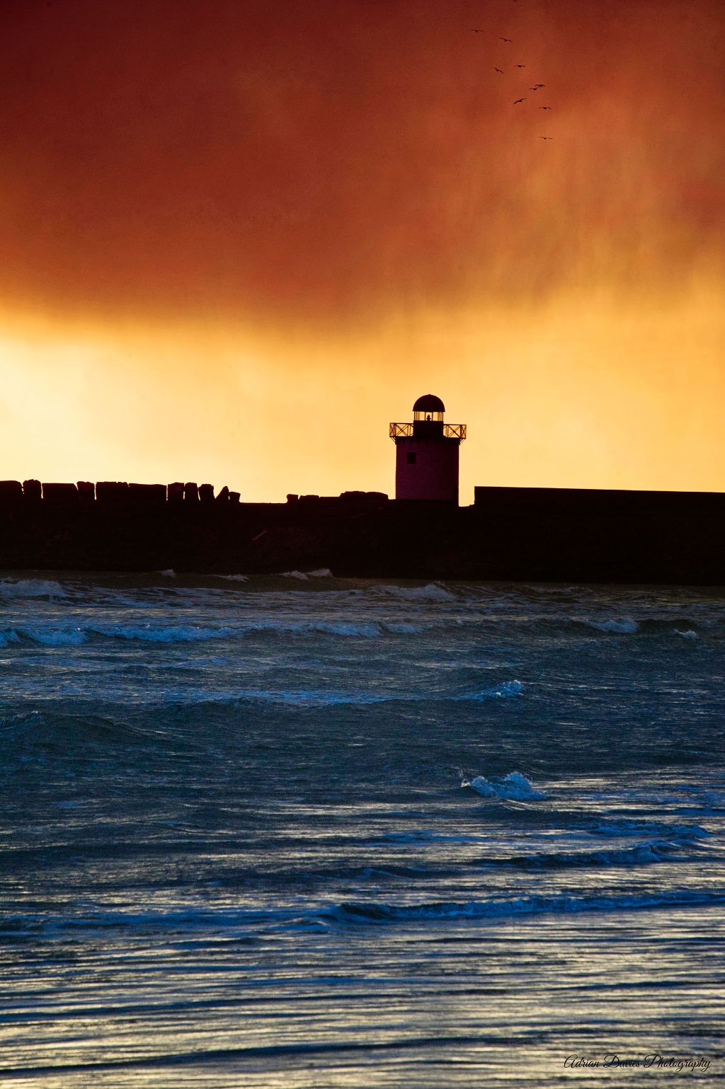 Burryport Lighthouse approaching storm