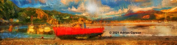 130-red fishing boat
