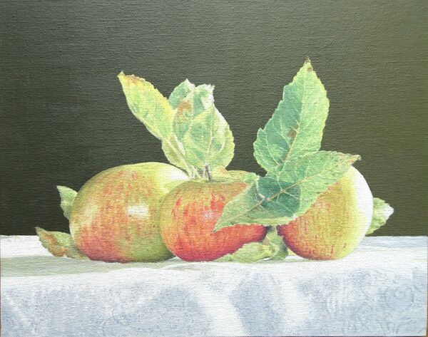 Last of the Summer's Apples: oil: 33 x 28 cm: £390