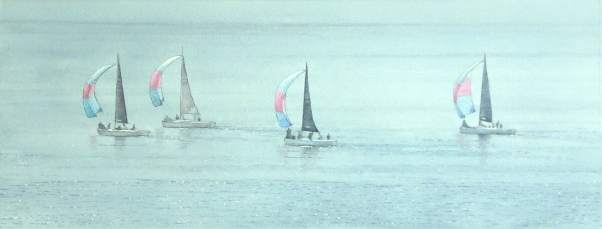 Running before the Wind: watercolour: 75 x 38 cm: £240