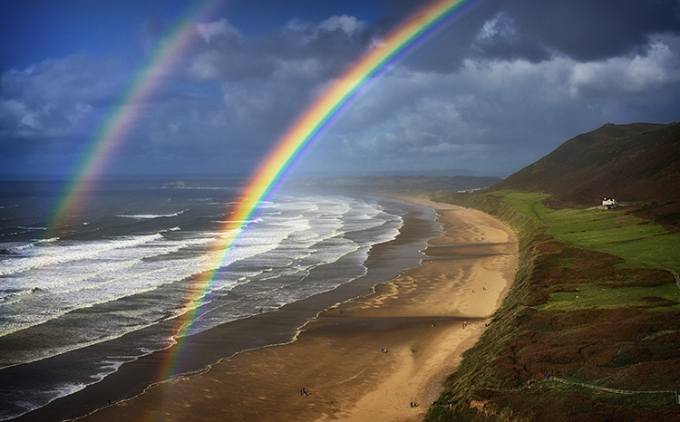 Rainbow over Rhossili Bay