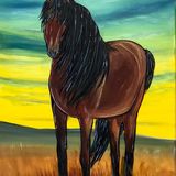 sunset horse