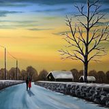 winter sunset walk