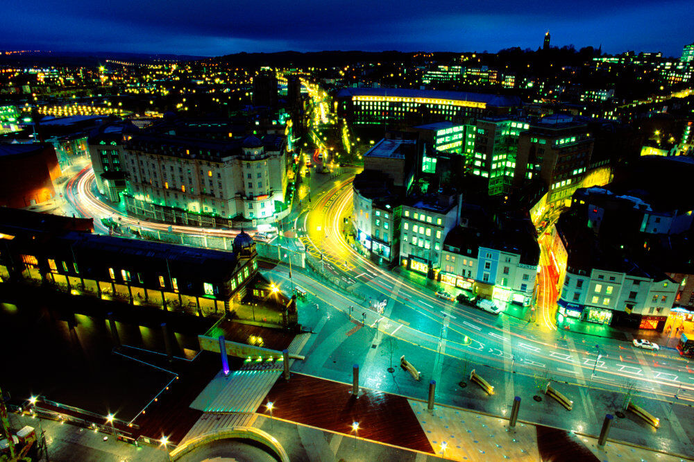 Long exposure of Bristol City Centre in the late evening