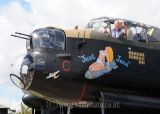 VIP photographed in the cockpit of the Avro Lancaster