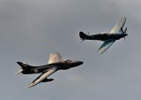Spitfire XIX and Hunter T7 formation