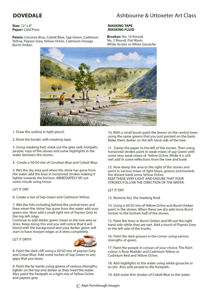 Dovedale Intructions