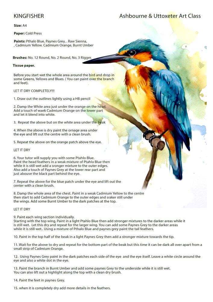 Kingfisher Instructions