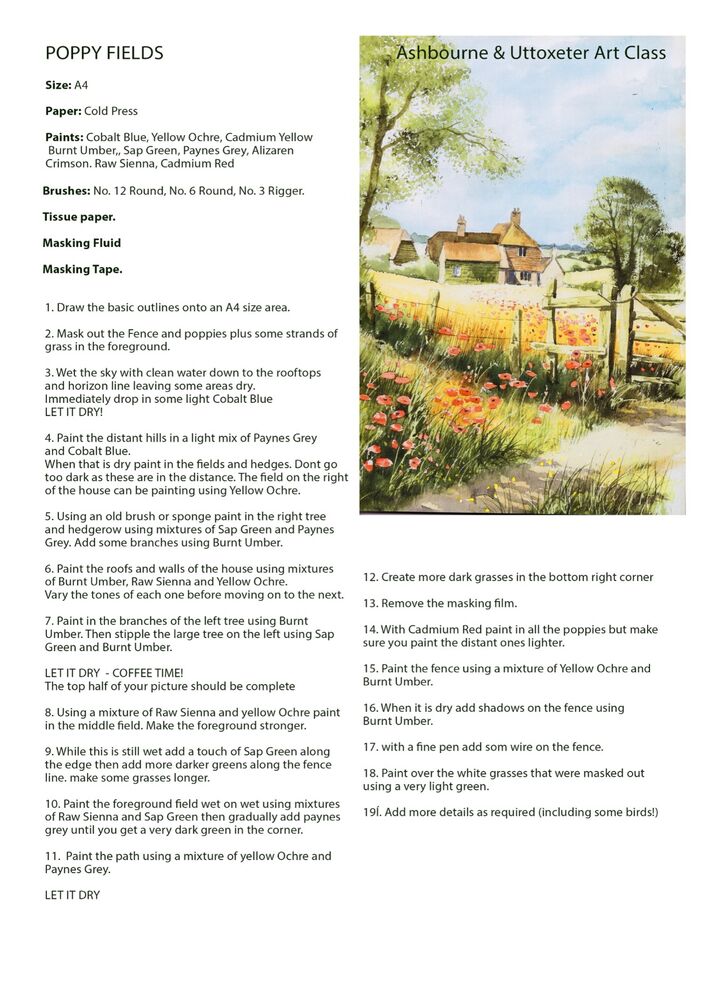 Poppy Fields instructions