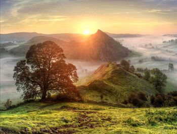 peak district photo.Parkhouse from Chrome hill sunrise