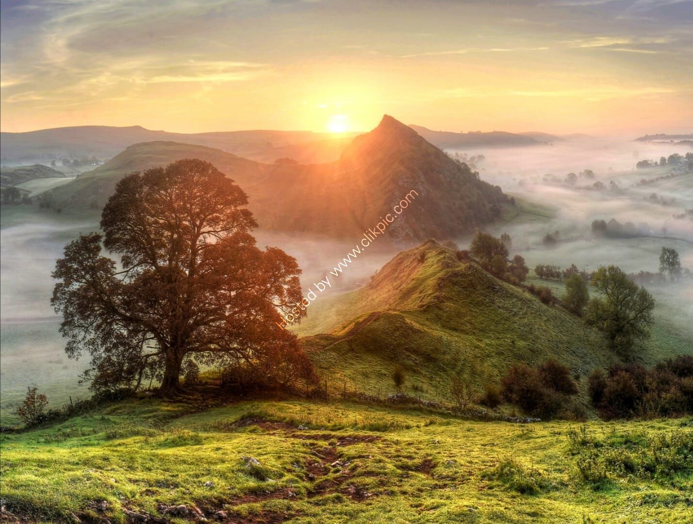 peak district photo.Parkhouse from Chrome hill sunrise