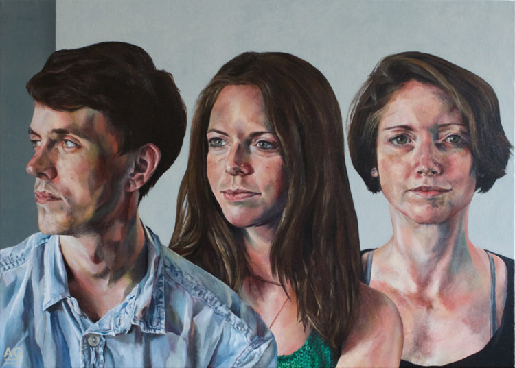 Commissioned portrait of siblings by Alexandra Gould