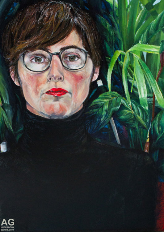 Defensive portrait by artist Alexandra Gould