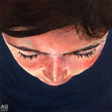Gravity, 2017 'Gravity' Painting of top of a girls head by Alexandra Gould