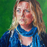 Woman in a Blue Scarf, 2017 Portrait of Woman in a Blue Scarf by Alexandra Gould